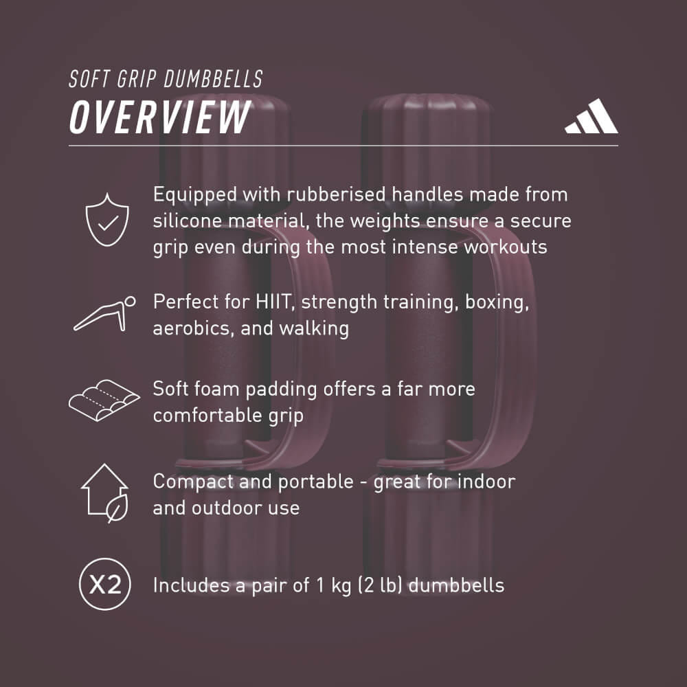 ดัมเบล Soft Grip ADIDAS ADWT-11300 1 กก. / 2 ปอนด์